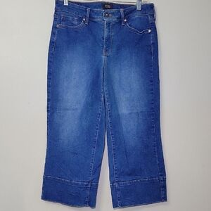 NYDJ Jeans Cropped Wide leg High-Rise Stretchy Woman's‎ size 6 Boho Retro